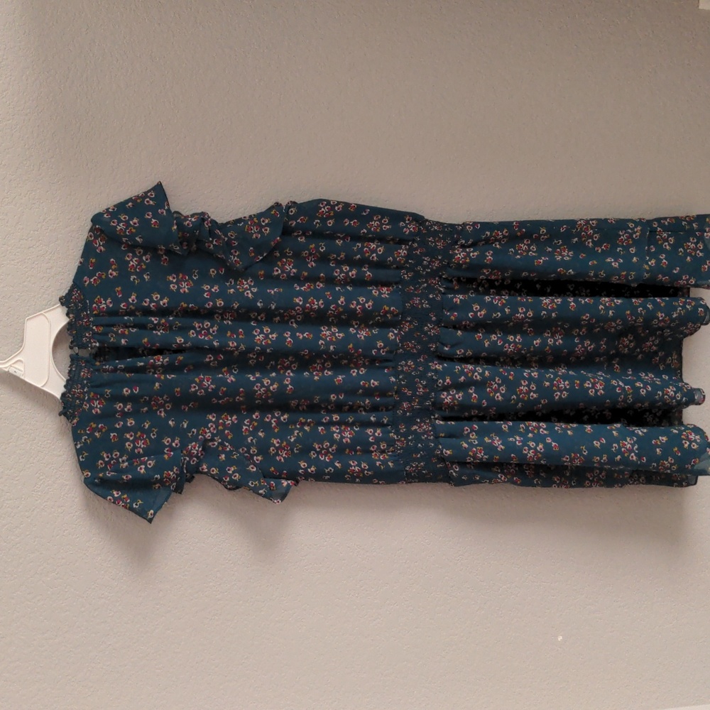 1. State Forest Green Floral Ruffle Dress - Picture 7 of 9